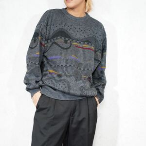 EU VINTAGE Angelo litrico 3D DESIGN KNIT/ヨーロッパ古着3Dデザインニット