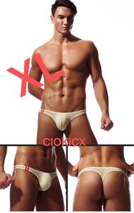 新品　メンズ　 XLサイズ CIOKICX 触り心地超いい　ゴールド　ぴったり　もっこり　エロセクシー　ワイルド　Tバック ストレッチ ショーツ