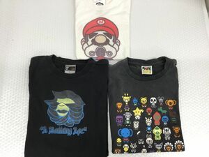 D850-60　A BATHING APE アベイシングエイブ 　Lサイズ　BAPE 　Tシャツ　古着　3枚セット　レターパックプラスOK