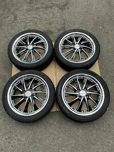 ムーブ/ワゴンR等にも 15×5J+45 4H100 165/50R15 4本セット 中古品 ブラックポリッシュ 15001