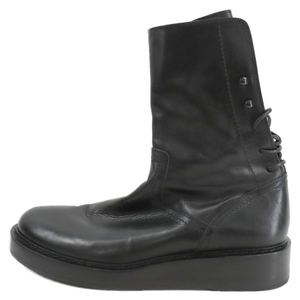 ANN DEMEULEMEESTER アンドゥムルメステール LEATHER LACE-UP MILIITARY BOOTS レザーレースアップミリタリーブーツ ブラック