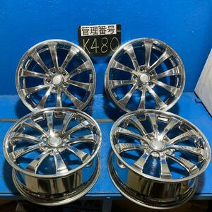 〈K480〉ホイール4本セット　Bahnsport 18インチ8J オフセット＋45 PCD5H114.3 ハブ73mm ボルト穴13mm