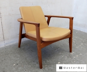 ■P244■展示品■マスターウォール/MASTERWAL■ROBINSON LOUNGE CHAIR/ロビンソン ラウンジチェア■ウォールナット■本革/総革■28.6万円■