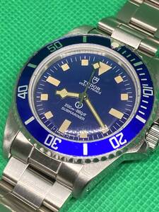 OH済・現状品／TUDOR submariner チュードル／サブマリーナ イカサブ Tマーク ノンデイト イカ針 snowflake Ref.9411 自動巻 青文字盤