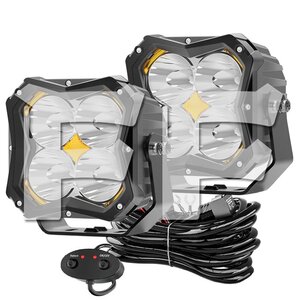 5インチ 作業灯 LED ワークライト 50W スポット DRL ホワイト 遠距離照射 ストロボ ワイヤーハーネス付属 ジープ ジムニー SUV 高級感!!