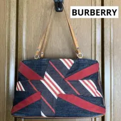 BURBERRY BLUE LABEL デニム レザー トートバッグ 2way