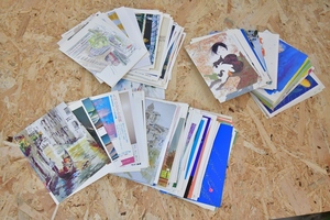 美術　芸術　童画　風景画　個展　ポストカード　告知ポストカード　小さな画集シリーズ　など　まとめて　大量　265枚