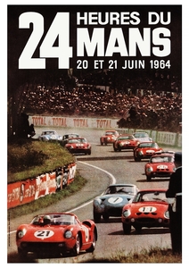 ポスター★1964年 ル・マン24時間レース ★24 Heures du Mans/ユノディエール/ポルシェ/フェラーリvsフォード