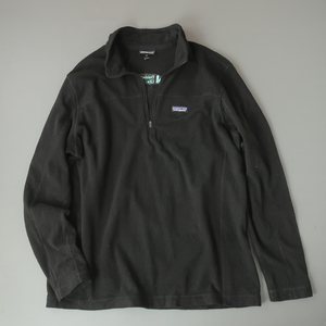 大きいサイズ◎patagonia マイクロD 1/4ZIP フリースジャケット ブラック (XXL)