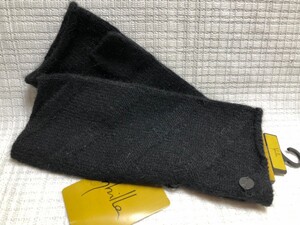 ☆新品☆シビラ/ニット手袋/指先なし/斜め模様シンプル黒