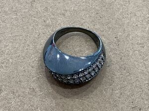 パ）フォリフォリ リング 925 シルバー 指輪 ラインストーン付き7.2g Folli Follie 
