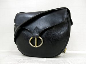 ◆Christian Dior クリスチャン・ディオール◆フラップ◆カーフ レザー 本革◆ショルダー バッグ◆ブラック G金具◆ヴィンテージ◆A9559