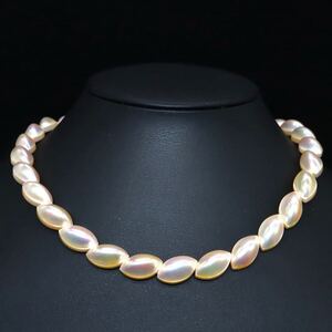 1円〜!!高品質!!美品!!＊マベパールネックレス＊n 約41.3g 約43.0cm 半円真珠 pearl necklace jewelry パール ジュエリー EH0/FA3 A57