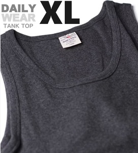 AVIREX アヴィレックス RIB TANK TOP チャコール XLサイズ / DAILY リブ タンクトップ / デイリーウェア 新品 アビレックス