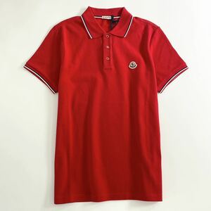 ◯6e19-17 未使用タグ付☆MONCLER モンクレール ロゴワッペンポロシャツ サイズS レッド MAGLIA POLO MANICA C マリアポロマニカ メンズ