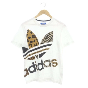 アディダスオリジナルス adidas originals OFF POSITION-T Tシャツ カットソー 半袖 アニマル柄 ロゴ M 白 ホワイト /AT ■OS メンズ