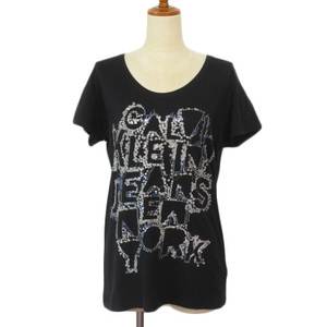 カルバンクラインジーンズ Calvin Klein Jeans カットソー Tシャツ スパンコール 半袖 M 国内正規 黒 ブラック レディース