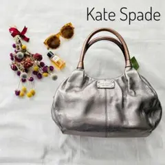 新品☆　KATESPADE　レザー　ハンドバッグ　シルバー　マグネット