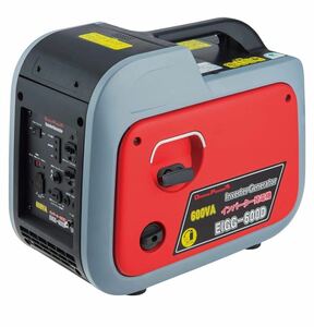 未使用　[ナカトミ] インバーター発電機 カセットボンベ式 定格出力0.6kVA 正弦波 50Hz/60Hz切替可能 PSE認証有 エコモード搭載 EIGG-600D