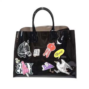 J.B.ATTIRE ジェービーアタイア Paris bag ビニールトートバッグ JBX-2401 ブラック IT7YUGAFP1VK