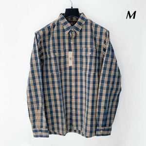 23FW 新品 RRL プラッド ウーブン ワーク シャツ DOUBLE RL ダブルアールエル ラルフローレン チェック ブルー オレンジ 長袖 Mサイズ