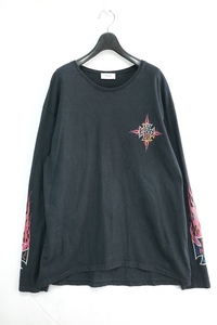 RHUDE Neon Flame Long Sleeve Tee ルード ネオン フレイム 長袖 ロングスリーブ Tシャツ ブラック Mサイズ