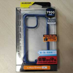 ◇ELECOM iPhone 13 mini 5.4inch 用 ZEROSHOCK ネイビー PM-A21AZEROFCNV