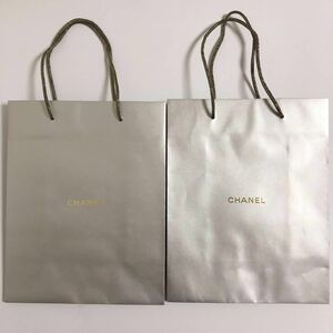 即決☆CHANEL シャネル 本物 限定 レア シルバー 紙袋 大 2枚セット 28×22×11cm 保管品 ①