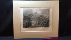 【真作 J.M.W.Turner(ターナー)/銅版画27】『Launceston』●イギリスロマン主義●縦33.5×横40.5㎝●検)リトグラフ/水彩画/風景画