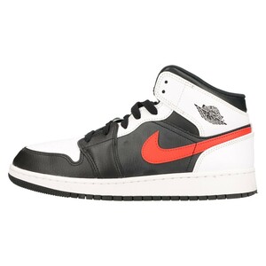 NIKE ナイキ AIR JORDAN 1 MID GS エアジョーダン1 ミッド ハイカットスニーカー ブラック/ホワイト US7Y/25cm 554725-075