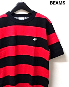 M 未使用【BEAMS Border T-Shirt RED/BLACK SC2-77 ビームス ボーダー Tシャツ レッド/ブラック】