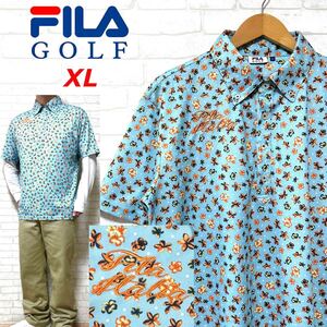 FILA GOLF フィラゴルフ 花柄 総柄 ハイビスカス ポロシャツ