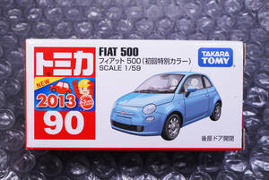 【未使用・美品】トミカ 90『フィアット 500 (初回特別カラー)』新車シール2013年付　検索用/トヨタ　マツダ　ポルシェ　フェラーリ　