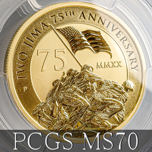 【100ドル/1オンス】2020年 ツバル 硫黄島の戦い75周年記念 金貨 PCGS MS70 First Day of Issue 1oz Gold レア ゴールド モダンコイン