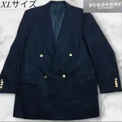 極美品✨️BURBERRY LONDON カシミヤ ダブル 金ボタン 紺ブレ