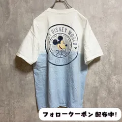 古着 used　Disney ディズニー　Mickey ミッキー　半袖プリントＴシャツ　バックプリント　白　キャラクター