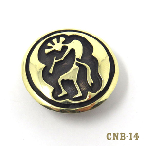 真鍮コンチョ　「ココペリＡ小」　BRASS KOKOPELLI CONCHO　ねじ式　CNB-14