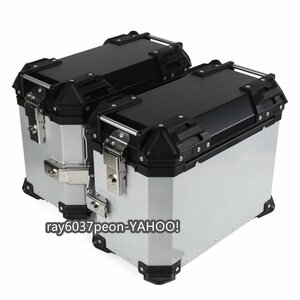 新品オートバイサイドボックス 各38L ルミ製 パニアケース バイク用 サイドケース 左右セット鍵/サイドキャリア付き 革の裏地 防水