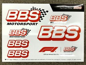 BBS ロゴ ステッカー/自動車 バイク カー用品 デカール レーシング　BBS ホイール F1 オフィシャルサプライヤー記念 ステッカー