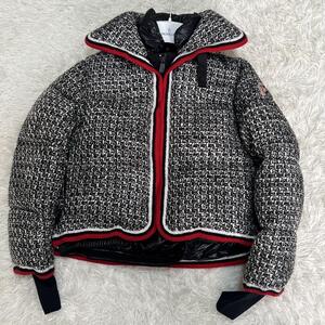 極美品 モンクレールグルノーブル MONCLER GRENOBLE ETERLOU 23AW ツイード生地 ダウンジャケット 現行品 ハンガー付き リブニット切替