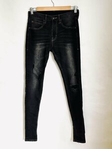 メンズ【送料込】★RATTLE TRAP★ラトルトラップ デニムパンツ S ブラック ウォッシュ加工 ダメージ加工 ストレッチ ジーンズ 6434611