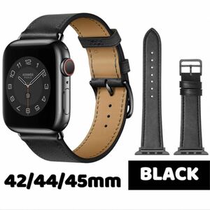 ★新品★ Apple Watch バンド 合皮 42/44/45mm ブラック 未使用品