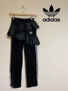 【新品】 adidas originals アディダス オリジナルス J KOO レディース トラックパンツ ジャージ ボトムス サイズ XS 黒 FT9893 ベロア素材