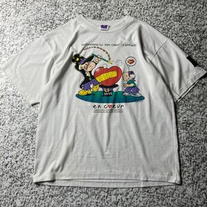 【90sカナダ製】シングルステッチ　キャラクター　ヴィンテージプリントTシャツ　ホワイト　Lサイズ 古着　アニメ　