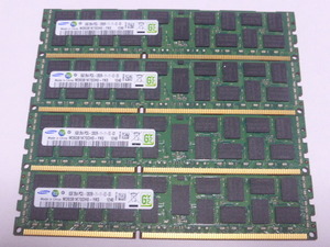 メモリ サーバーパソコン用 低電圧 1.35V Samsung PC3L-12800R(DDR3L-1600R) ECC Registered 8GBx4枚 合計32GB 起動確認済みです⑨