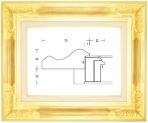 額縁 油彩額縁 油絵額縁 木製フレーム アカンサスW ゴールド サイズP50号