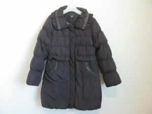 (54851)BeBe　ベベ　キッズ　女の子　フリル　中綿　コート　チャコール系　130㎝　USED