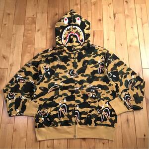 1st camo yellow シャーク パーカー Lサイズ shark full zip hoodie a bathing ape BAPE エイプ ベイプ アベイシングエイプ 迷彩 z1944