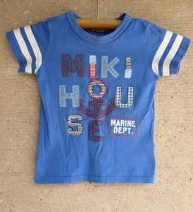 miki HOUSE　ミキハウス　Tシャツ　miki HOUSE ロゴ　アップリケ　１００