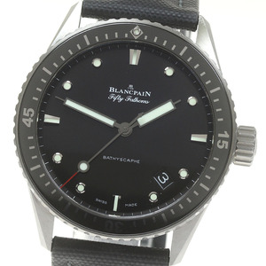 ブランパン Blancpain 5000-1230-B52A フィフティ ファゾムス バチスカーフ デイト 自動巻き メンズ 美品 保証書付き_834369